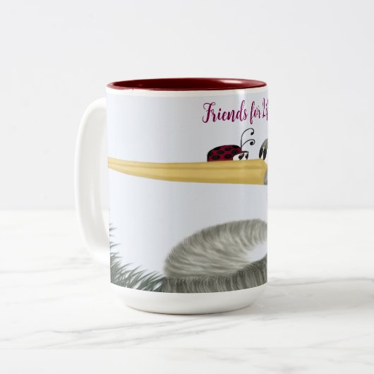 Niedlich Heron und Ladybug Zweifarbige Tasse (Vorderseite Links)