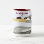 Niedlich Heron und Ladybug Zweifarbige Tasse (Mittel)