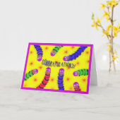 Niedlich Herzlichen Glückwunsch New Baby Worm Fuzz Karte (Gelbe Blume)