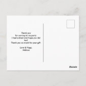 Niedlich Hexe in Lila Hat Party Vielen Dank Postkarte (Rückseite)