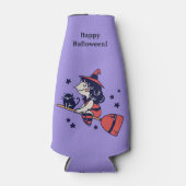 Niedlich Hexenflasche Halloween individuelle Name  Flaschenkühler (Vorderseite)