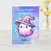 Niedlich-Hexenhut-Ghost-Halloween-Enkelin Karte (Gelbe Blume)