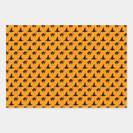 Niedlich-Hexenhutmuster Geschenkpapier Set (Vorderseite)