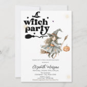 Niedlich Hexenkürbis Party Geburtstag Einladung (Vorderseite)