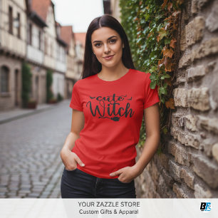 Niedlich Hexenrot-Womens Halloween T-Shirt