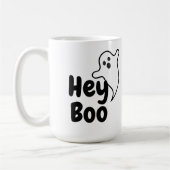 Niedlich Hey Boo Funny Ghost Halloween Kaffee Tass Kaffeetasse (Links)