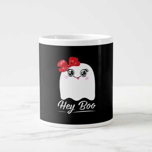Niedlich Hey Boo Halloween Jumbo-Tasse (Vorderseite)