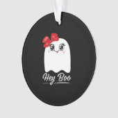 Niedlich Hey Boo Halloween Ornament (Vorderseite)