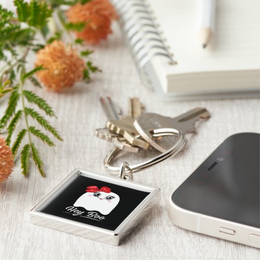 Niedlich Hey Boo Halloween Schlüsselanhänger (Seite)