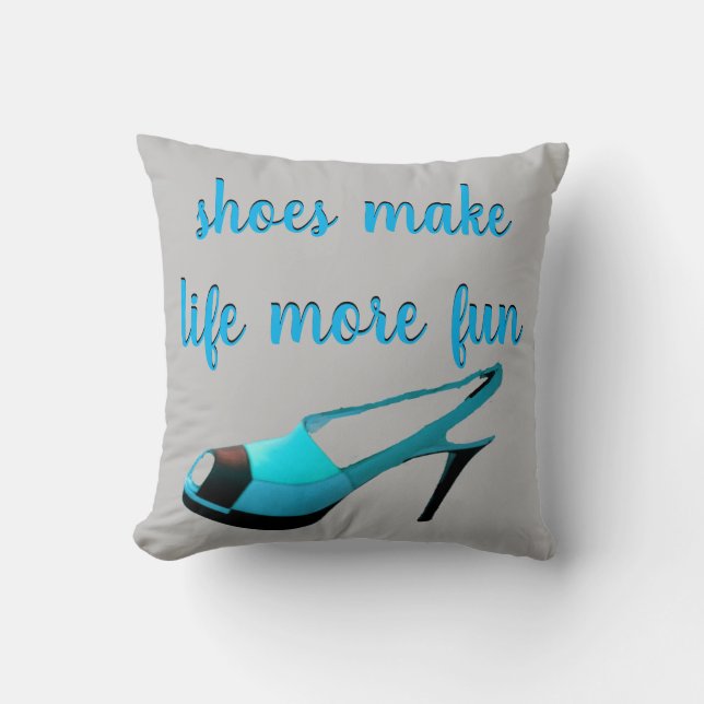 Niedlich High Heel Shoe türkis, silber, schwarz Kissen (Vorderseite)