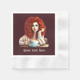 Niedlich hinzufügen Sie Ihre Textkaffeemändin Serviette
