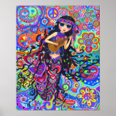 Niedlich Hippie Mermaid Girl Doll Guitar Poster (Vorne)