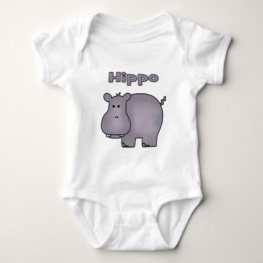 Niedlich Hippo Baby Strampler (Vorderseite)