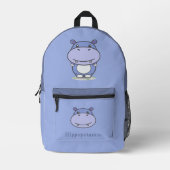 Niedlich Hippo Bedruckter Rucksack (Vorderseite)