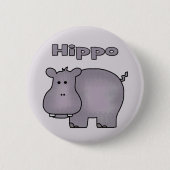 Niedlich Hippo Button (Vorderseite)