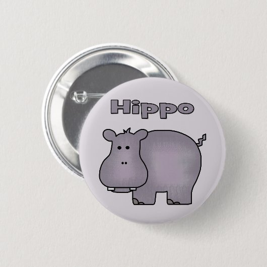 Niedlich Hippo Button (Vorne & Hinten)