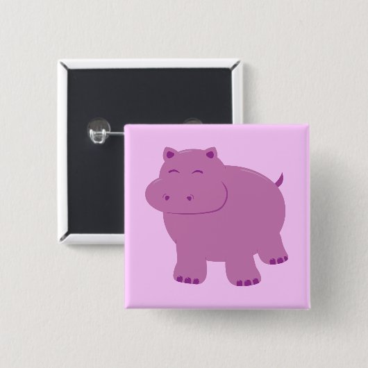 Niedlich Hippo Button (Vorne & Hinten)