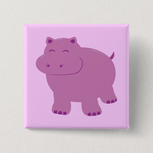 Niedlich Hippo Button (Vorderseite)