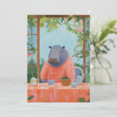 Niedlich Hippo Feiertagskarte (Stehend Vorderseite)