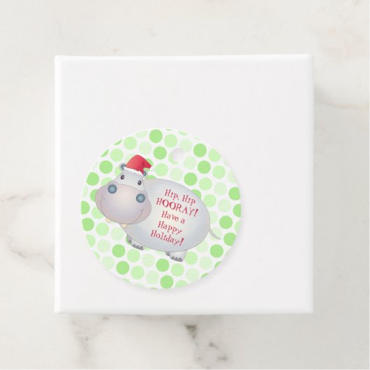 Niedlich Hippo Hippopotamus Weihnachten Weihnachte Geschenkanhänger (Beispiel)