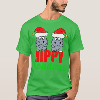 Niedlich Hippo Holiday Weihnachten T-Shirt