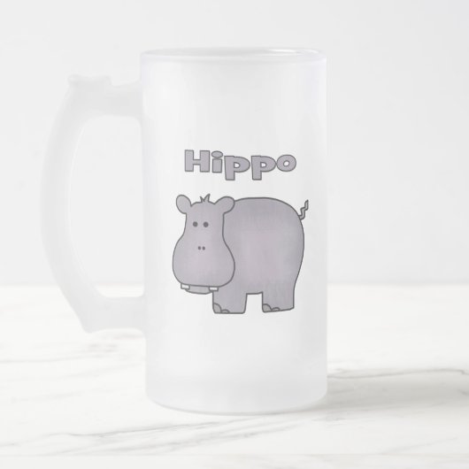 Niedlich Hippo Mattglas Bierglas (Links)