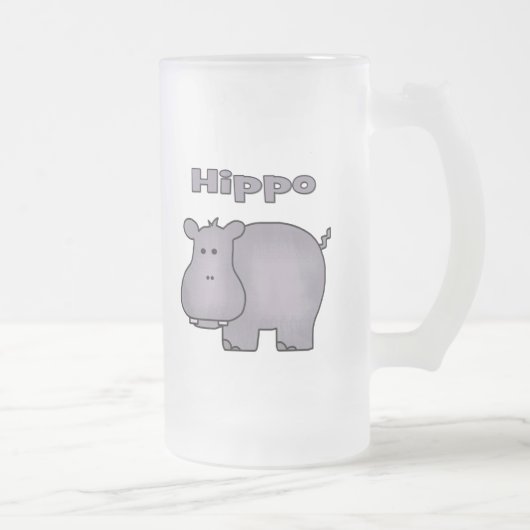 Niedlich Hippo Mattglas Bierglas (Rechts)