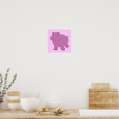 Niedlich Hippo Poster (Küche)