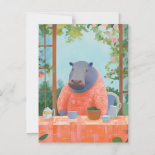 Niedlich Hippo Postkarte