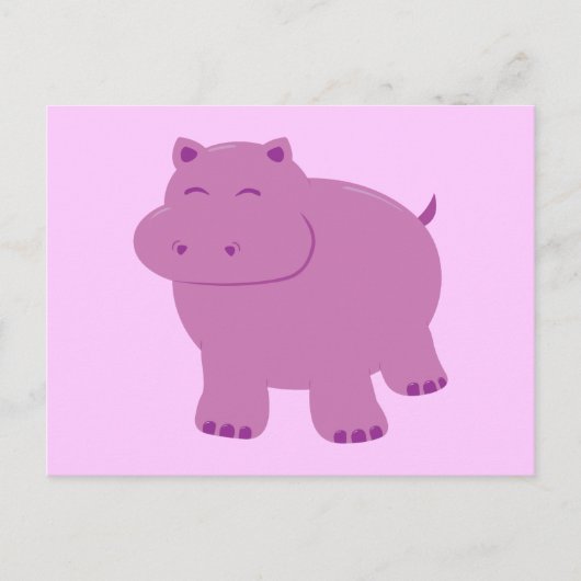 Niedlich Hippo Postkarte (Vorderseite)