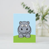 Niedlich Hippo Postkarte (Stehend Vorderseite)