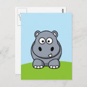 Niedlich Hippo Postkarte (Vorne/Hinten)