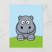 Niedlich Hippo Postkarte (Vorderseite)
