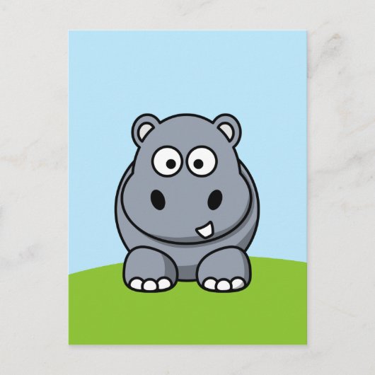 Niedlich Hippo Postkarte (Vorderseite)
