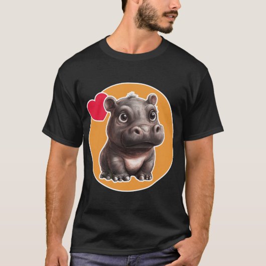 Niedlich Hippo T-Shirt (Vorderseite)