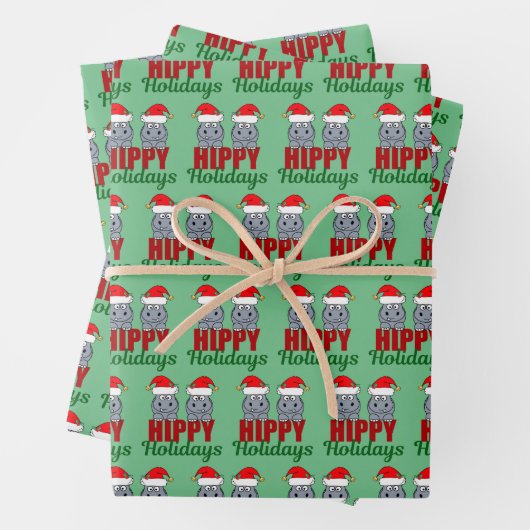 Niedlich Hippo Weihnachten Weihnachten Hippy Holid Geschenkpapier Set (Beispiel)
