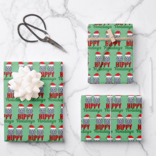 Niedlich Hippo Weihnachten Weihnachten Hippy Holid Geschenkpapier Set