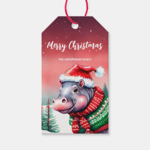 Niedlich HIPPO Weihnachtsbaum Party Schneekinder Geschenkanhänger