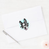 Niedlich! Hipster Boston Terrier Runder Aufkleber (Umschlag)