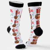 Niedlich Ho Ho Ho Ein Foto Name Frohe Weihnachten Socken (Gewinkelt)