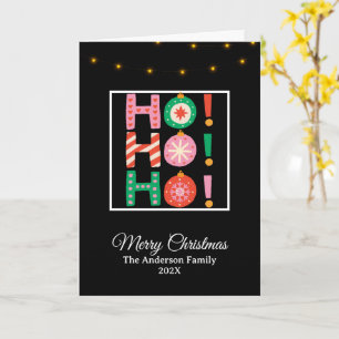 Niedlich Ho Ho Ho Frohe Weihnachtsfamilie Name Karte