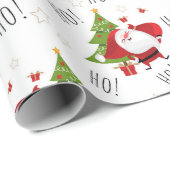 Niedlich Ho Ho Ho Modern Christmas Santa Geschenkpapier (Rolleneckpunkt)