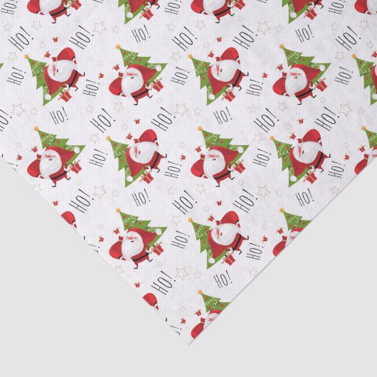 Niedlich Ho Ho Ho Modern Christmas Santa Seidenpapier (Ausschnitt)