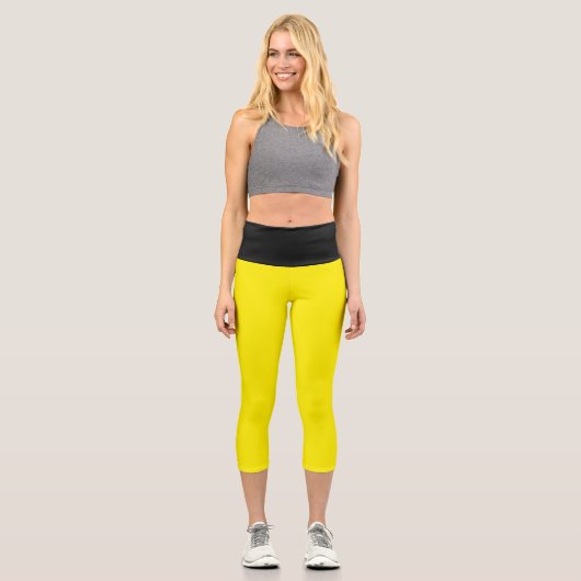 NIEDLICH! Hochwaiste Capris - Gelb/Schwarz (Vorderseite)