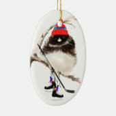 Niedlich Hockey Bird in Hat, Weihnachts-Spaß, Junc Keramik Ornament (Rechts)
