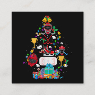 Niedlich Hockey Weihnachtsschmuck Tree Funny Gift Quadratische Visitenkarte