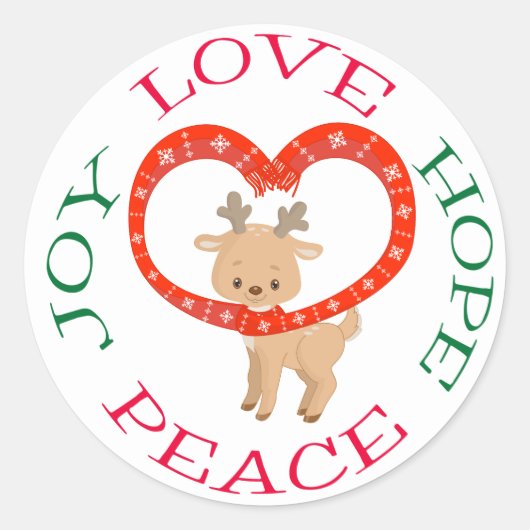 Niedlich Holiday Baby Reindeer Hope Runder Aufkleber (Vorderseite)