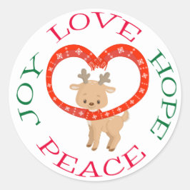 Niedlich Holiday Baby Reindeer Hope Runder Aufkleber
