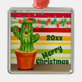 Niedlich Holiday Cactus Southwestern Merry Weihnac Ornament Aus Metall