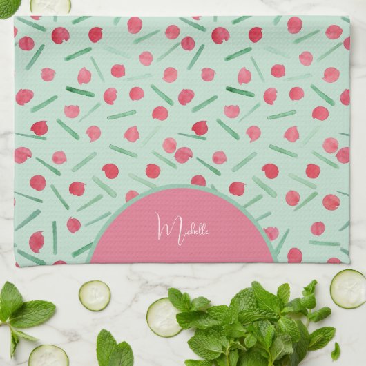 Niedlich Holiday Candy Cane Geschirrtuch (Gefaltet)